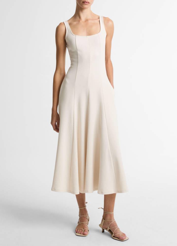 SQUARE NK SEAMED DRESS